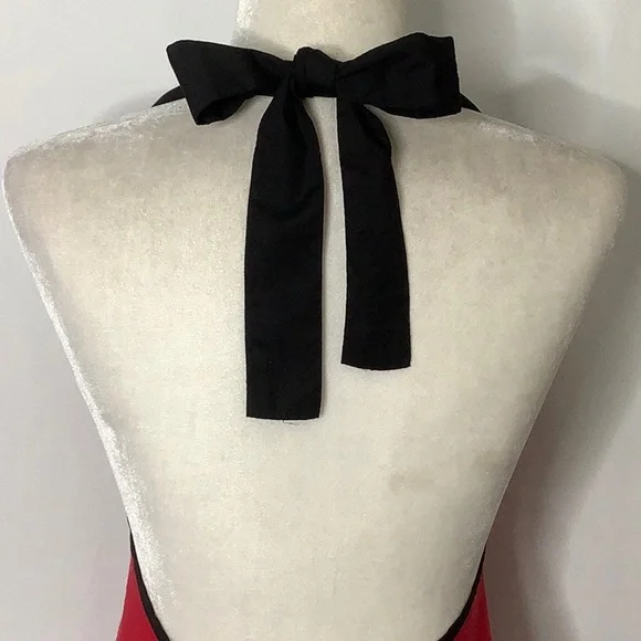 Will Cook For Shoes Embroidered Red And Black Kitchen Apron - Picture 5 of 15